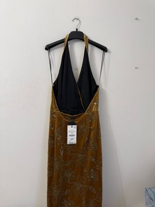 Vestido largo lentejuelas Zara