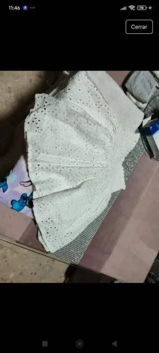 Falda pantalón blanca bordada