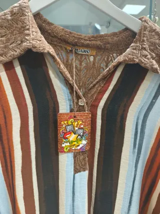 Vestido milano largo estampado rayas