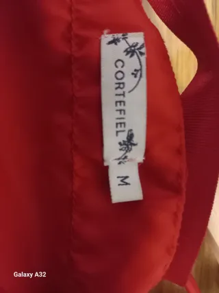 Vestido de fiesta de gasa y pedrería.Talla M.