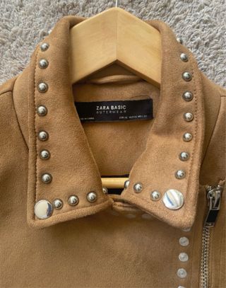 Cazadora Biker Zara Antelina Tachuelas XL