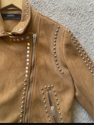 Cazadora Biker Zara Antelina Tachuelas XL