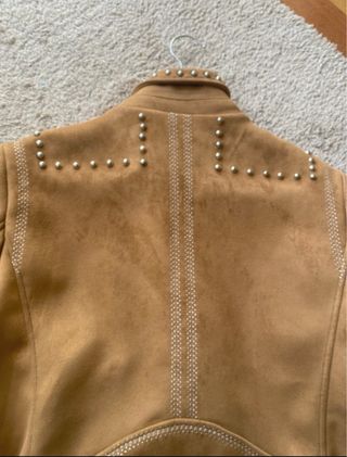 Cazadora Biker Zara Antelina Tachuelas XL