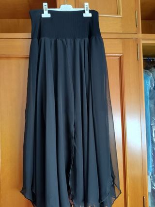 Falda larga negra gasa