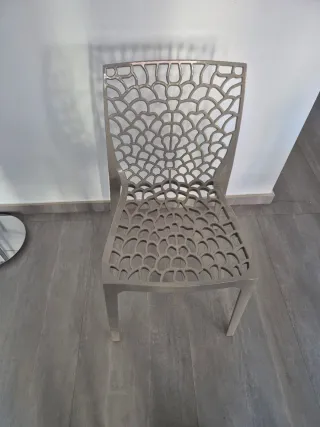 Juego 4 Sillas Comedor Cocina Terraza Gris