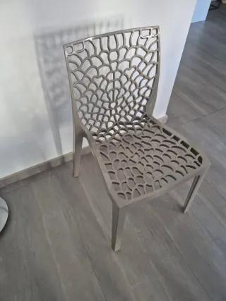 Juego 4 Sillas Comedor Cocina Terraza Gris