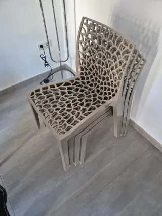 Juego 4 Sillas Comedor Cocina Terraza Gris