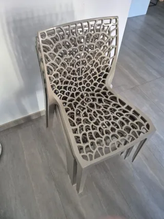 Juego 4 Sillas Comedor Cocina Terraza Gris