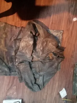 Cazadora Cuero Marrón Talla M