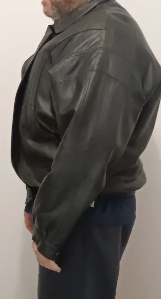 Cazadora Cuero Vintage Talla Grande