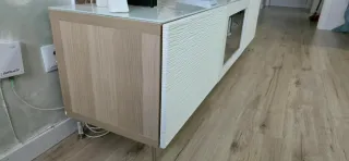 Mueble TV Besta Ikea Cristal Madera