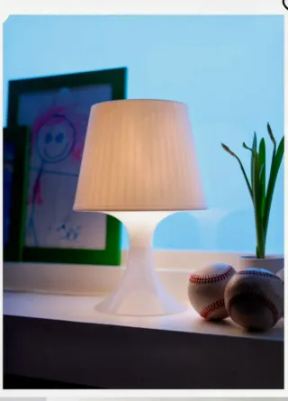 Lámpara de mesa 29 cm Ikea LAMPAN Blanca