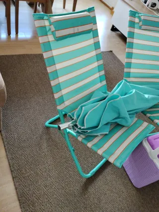 Kit Playa: 2 Sillas, Sombrilla y Nevera