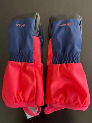 Manoplas Nieve Niña Wedze Azul/Rosa.Talla 5-6 años