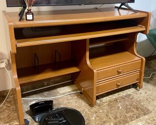 Escritorio vintage madera con bandeja