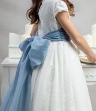 Vestido Comunión  Organza Plumeti Blanco
