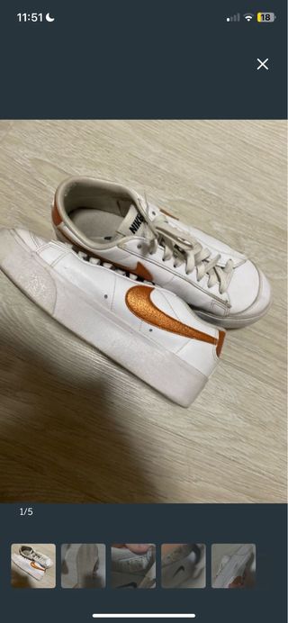 Zapatillas Nike Blazer Low Plataforma Doradas