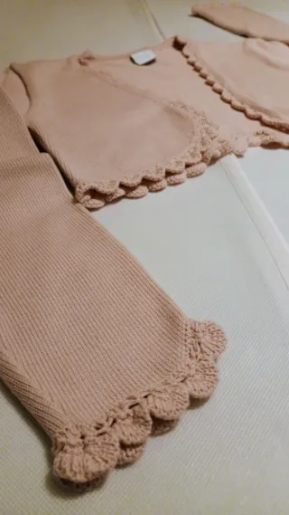 Chaquetita torera punto rosa comunión niña