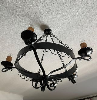 Lámpara de techo forjada metal negra