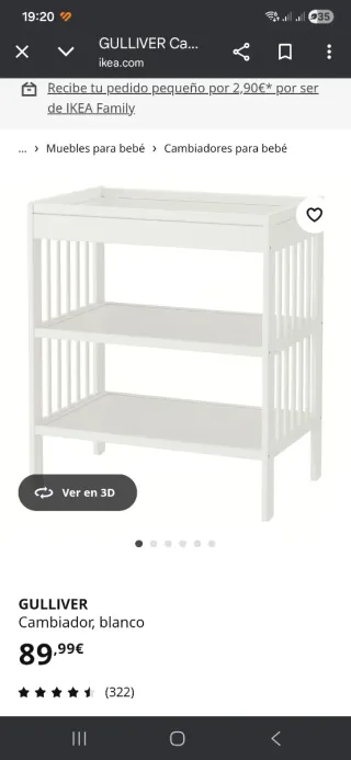 Cambiador GULLIVER blanco IKEA