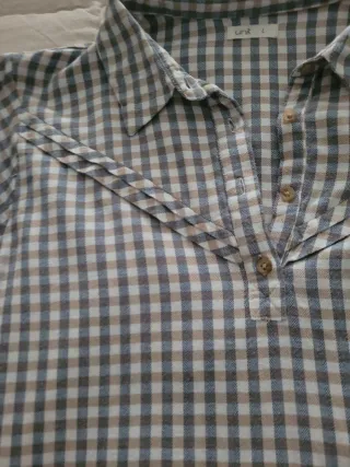 Camisa Unit cuadros beige y gris