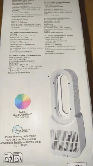 Ventilador Escritorio Nor-Tec sin Aspas