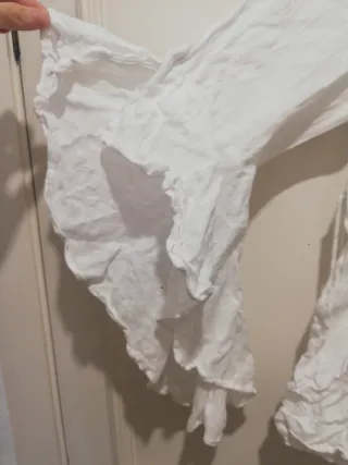 Top lino Zara blanco