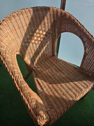 Silla de mimbre Ikea como nueva
