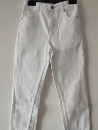 Pantalón tejano blanco mujer