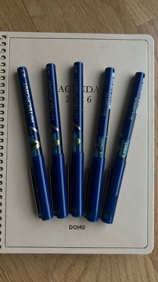 5 Bolígrafos Pilot V7 Hi-Tecpoint Azul