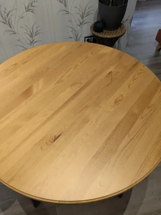 Mesa redonda 90cm madera y metal