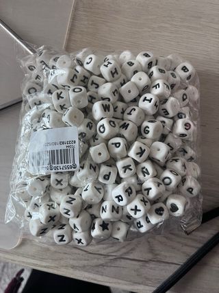 Cuentas Letras Silicona Mordedor Chupetero