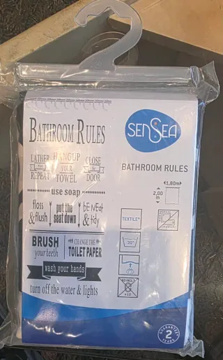 Cortina de ducha Sensea medidas 2 x 1.80