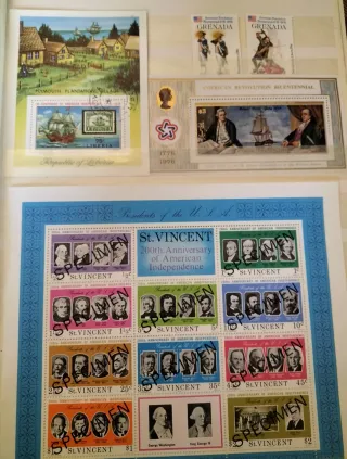 Independencia EEUU sellos+Cenicero+servilletas