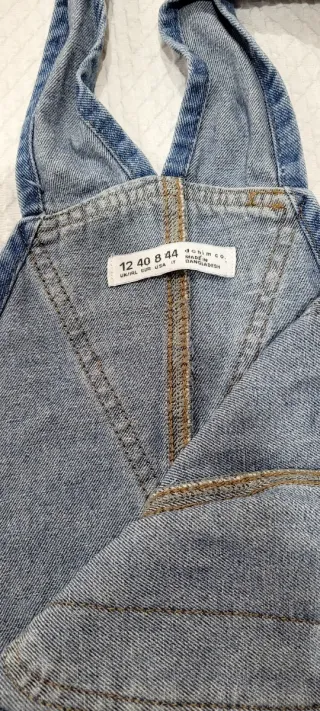 Mono peto vaquero corto mujer