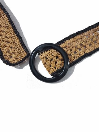 Sans Arcidet Paris/ Cinturón de rafia trenzada TU