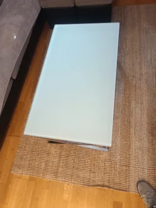 Tavolo da centro in vetro e acciaio inossidabile