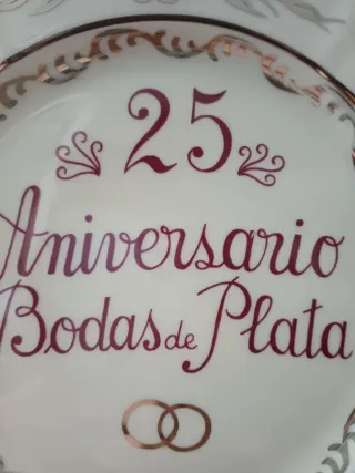 Plato Aniversario Bodas de Plata 25