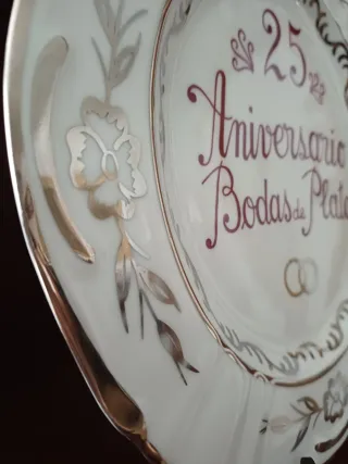 Plato Aniversario Bodas de Plata 25