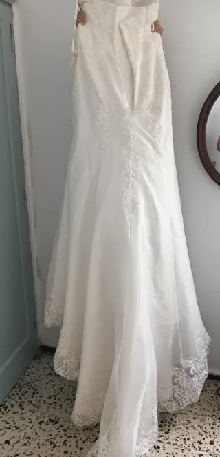 Vestido de Novia con Encaje Blanco