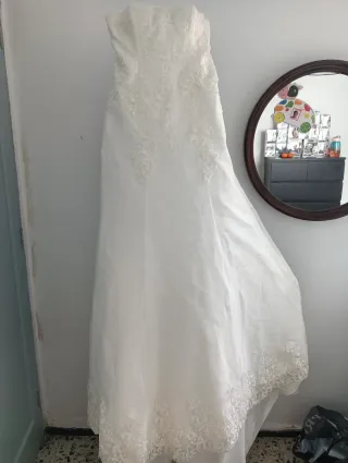 Vestido de Novia con Encaje Blanco