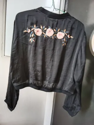 Top Zara Negro Cremallera Mujer Talla L