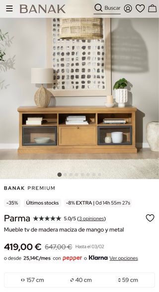 Mueble TV Banak modelo Parma