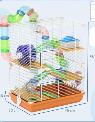 Jaula grande para hámster con accesorios