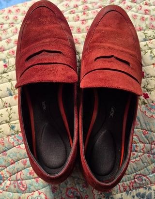 Zapatos de ante mujer burdeos