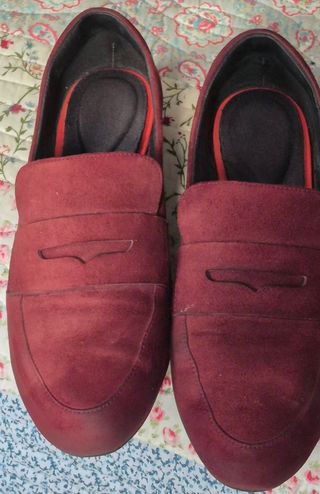 Zapatos de ante mujer burdeos