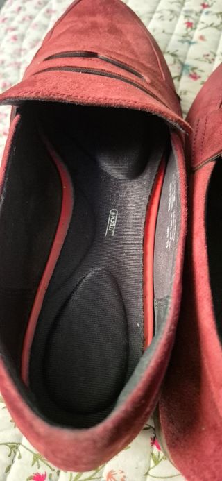 Zapatos de ante mujer burdeos