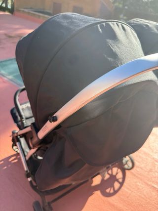 Carrito Gemelar Doble Negro