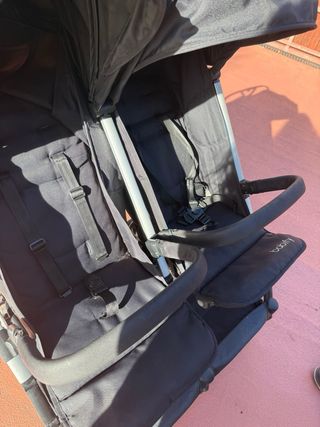 Carrito Gemelar Doble Negro