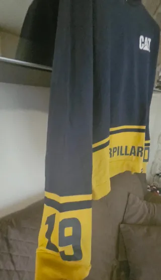 Felpa ragazzo Caterpillar blumarine e senape